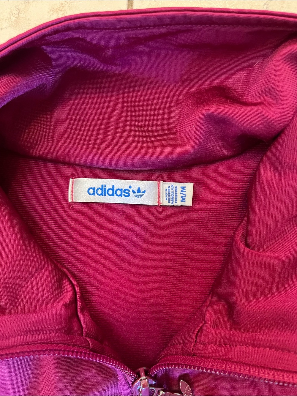 adidas Kids Deep Pink Track Jacket with White Stripes - Picture 3 of 3